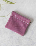 Load image into Gallery viewer, Leather Squeeze Coin Pouch, Orchid, Top view
