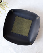 Charger l'image dans la galerie, Leather Valet Tray, Black and Green, Large, Top View
