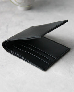 Leather Wallet, Black, 6 slots,Closed view