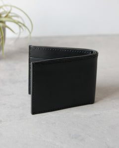 Leather Wallet, Black, 8 slots, Back view