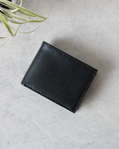 Leather Wallet, Black, 8 slots, Closed view