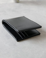 Charger l&#39;image dans la galerie, Leather Wallet, Black, 8 slots ,Side view
