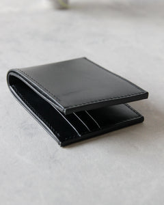 Leather Wallet, Black, 8 slots ,Side view