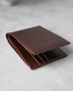 Leather Wallet, Brown, 6 slots, Closed view