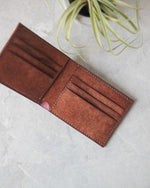 Charger l&#39;image dans la galerie, Leather Wallet, Plum+Brown 8 slots, Top view
