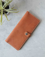 Load image into Gallery viewer, Long Leather Wallet, Natural, Closed View
