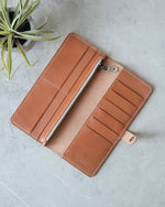 Load image into Gallery viewer, Long Leather Wallet, Natural, Top View
