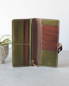 Long Wallet, Brown & Green, Front View