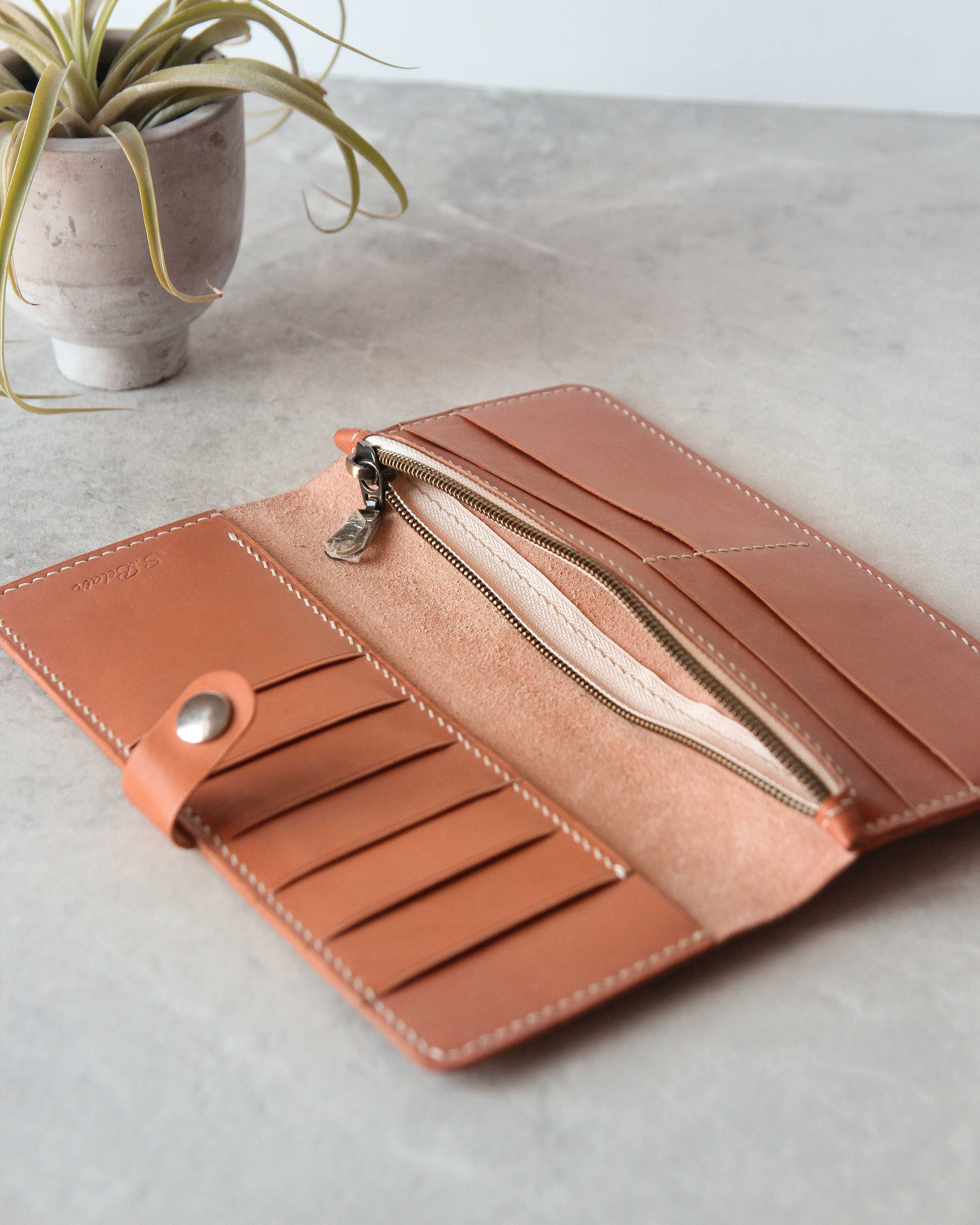 Long Wallet, Natural, Zip View