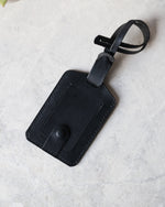 Load image into Gallery viewer, Leather Luggage Tag, Black, Front View
