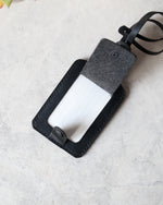 Load image into Gallery viewer, Leather Luggage Tag, Black, Open View
