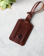 Load image into Gallery viewer, Leather Luggage Tag, Brown, Front View
