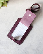 Load image into Gallery viewer, Leather Luggage Tag, Purple, Front View
