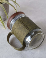 Load image into Gallery viewer, Mason Jar Leather Holder, Olive Green, Side view
