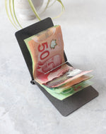 Load image into Gallery viewer, Money Clip, Black, Open View
