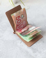 Load image into Gallery viewer, Money Clip, Brown, Open View
