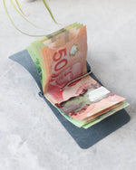 Load image into Gallery viewer, Money Clip, Navy, Open View
