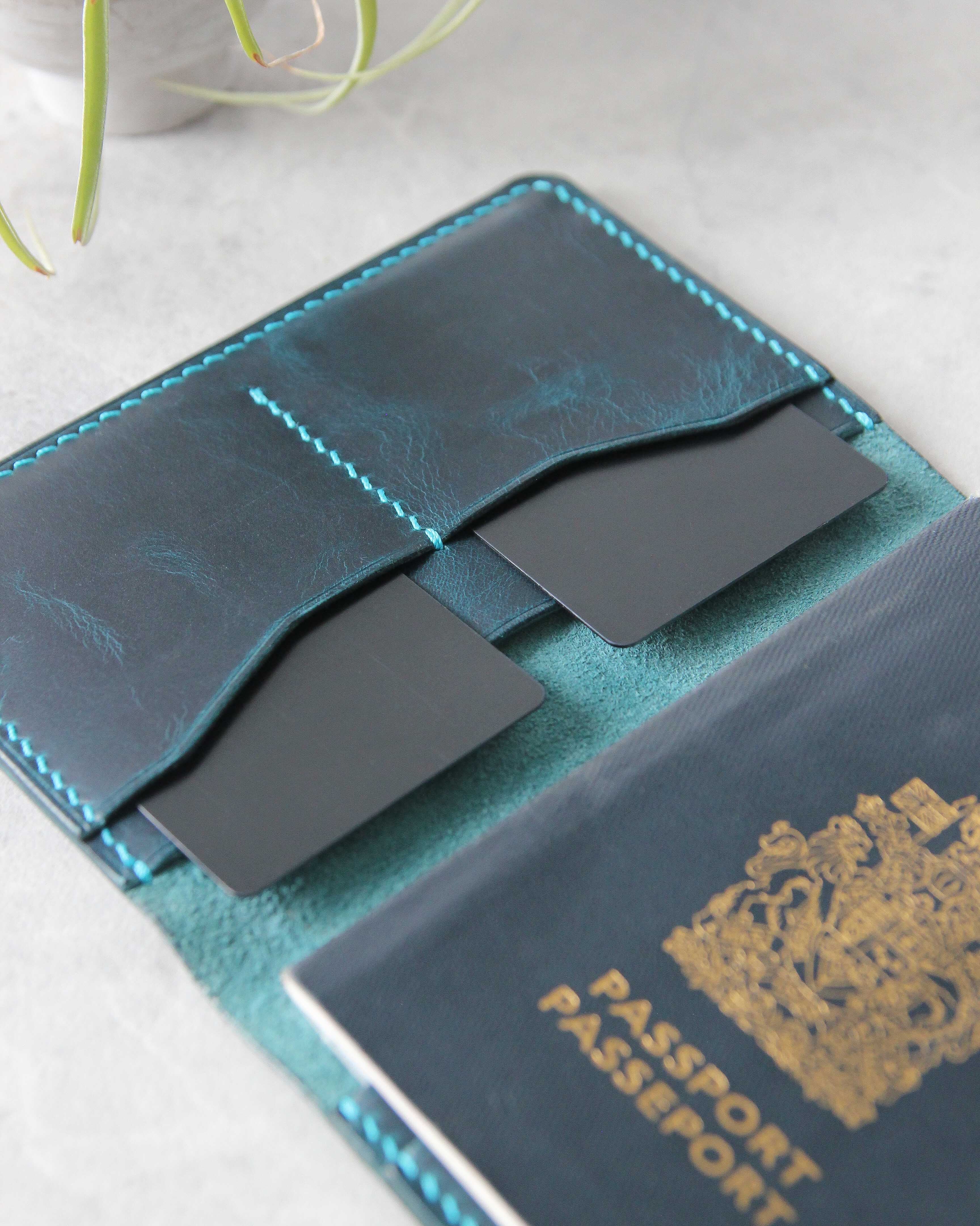 Passport Cover, Blue, Detail view