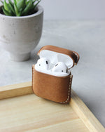 Load image into Gallery viewer, Leather Airpods Case, Beige, Front
