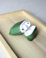 Load image into Gallery viewer, Leather Airpods Case, Green, Side
