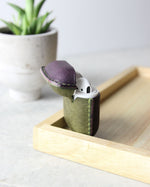 Load image into Gallery viewer, Leather Airpods Case, Purple and Green, Back
