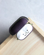 Load image into Gallery viewer, Leather Airpods Case, Purple and Green, Top Open
