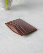 Load image into Gallery viewer, Leather Cardholder, 5 slots, Brown, Side view
