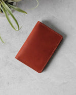 Load image into Gallery viewer, Leather Cardholder, 6 slots, Tan, Closed view

