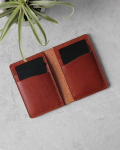Leather Cardholder, 6 slots, Tan, Top view