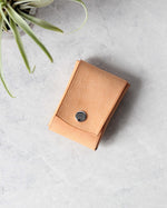 Load image into Gallery viewer, Leather Snap Cardholder, Beige, Top view
