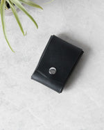 Load image into Gallery viewer, Leather Snap Cardholder, Black, Top view
