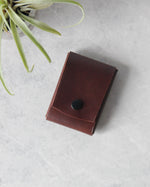 Load image into Gallery viewer, Leather Snap Cardholder, Brown, Top view
