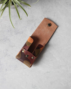 Leather Snap Cardholder, Camo, Open view