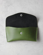 Load image into Gallery viewer, Leather Sunglasses Case, Green, Open View
