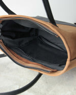 Load image into Gallery viewer, Leather Tote Bag, Brown and Black, Black Interior Lining
